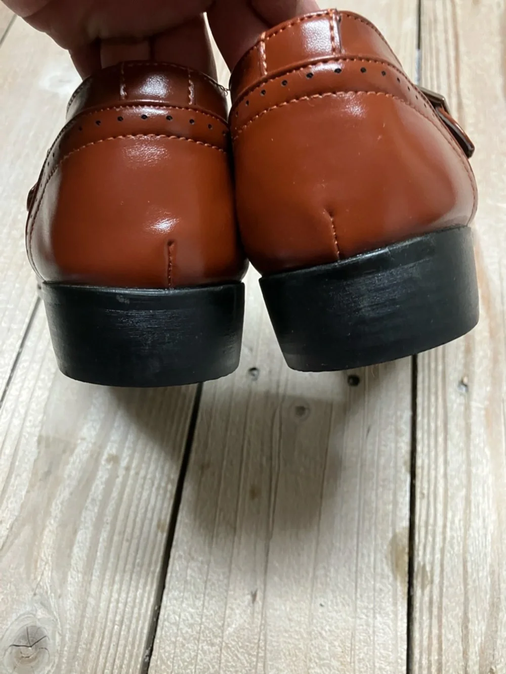 Men's Brown Leather Single Monk Strap Oxfords